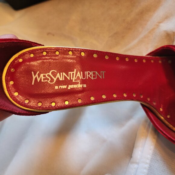 Tom Ford for Yves Saint Laurent Red Velvet Cherry Sandals, Fall 2003 - Picture 7 of 8